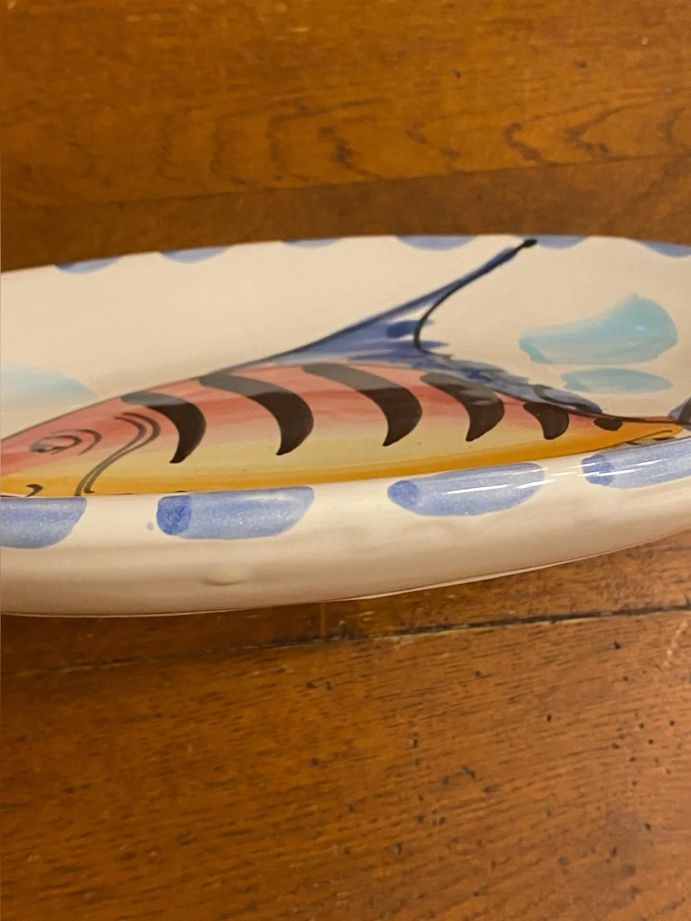 VTG Vietri Italy Al Mare Fish Serving Platter Dish Tray Hand Painted 10”